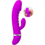 Пурпурный рельефный вибратор "Pretty Love Tracy"