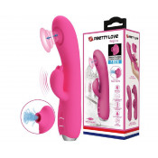 Перезаряжаемый Вибратор с пульсирующей головкой, со специальной насадкой и стимуляцией клитора "Pretty Love Regina"
