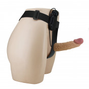 Мужской полый страпон с вибрацией и выносным пультом "Pretty Love Draven" 6,8"