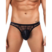 Мужские сексуальные прозрачные черные плавки MP234