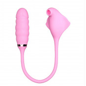 Перезаряжаемый Вибростимулятор 2 в 1 со стимуляцией клитора "Davil Fish"